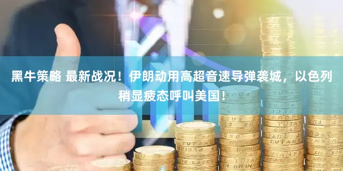 黑牛策略 最新战况！伊朗动用高超音速导弹袭城，以色列稍显疲态呼叫美国！