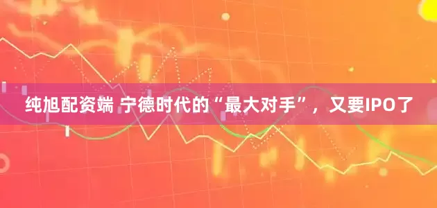 纯旭配资端 宁德时代的“最大对手”，又要IPO了